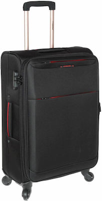 Diplomat The Athens Collection 6040 Medium Travel Suitcase Fabric Black with 4 Wheels Height 68cm.