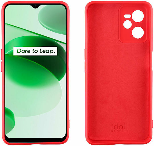 Idol 1991 Velvet Umschlag Rückseite Silikon Rot (Realme C35)