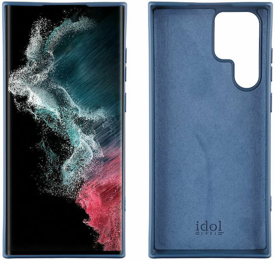 Idol 1991 Velvet Umschlag Rückseite Silikon Blau (Galaxy S22 Ultra 5G)