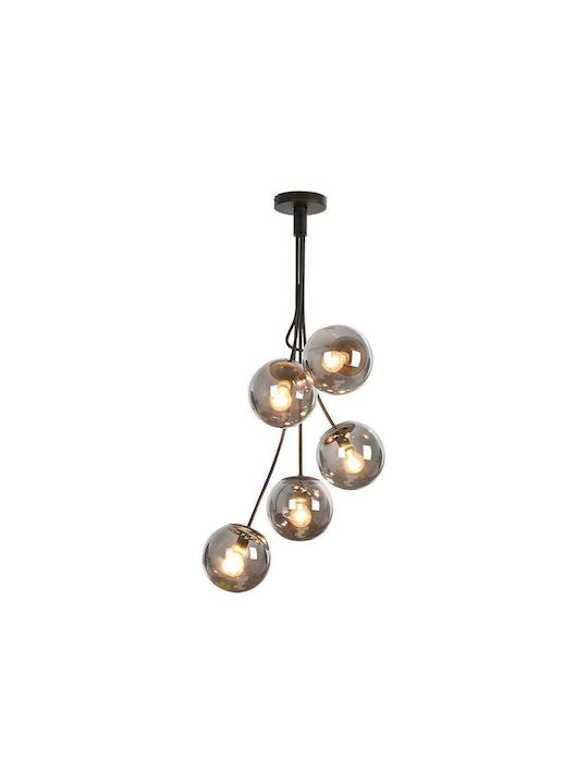 Rabalux Glory Pendant Chandelier Ball for 5 Bulbs E14, E.14 Black