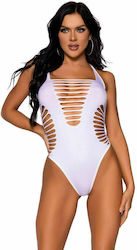 Leg Avenue Racerback Thong Bodysuit White