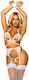 Leg Avenue Set Bra, G-string, Garter Belt & Wrist Cuffs White