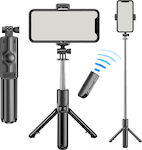 Selfie Stick Cell Phone Tripod with Bluetooth Black