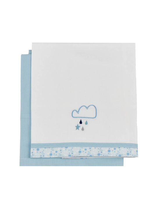 O Kosmos tou Morou Rabbit Set Baby Bettlaken Für Wiege Baumwolle Weiß 80x110cm 2Stück