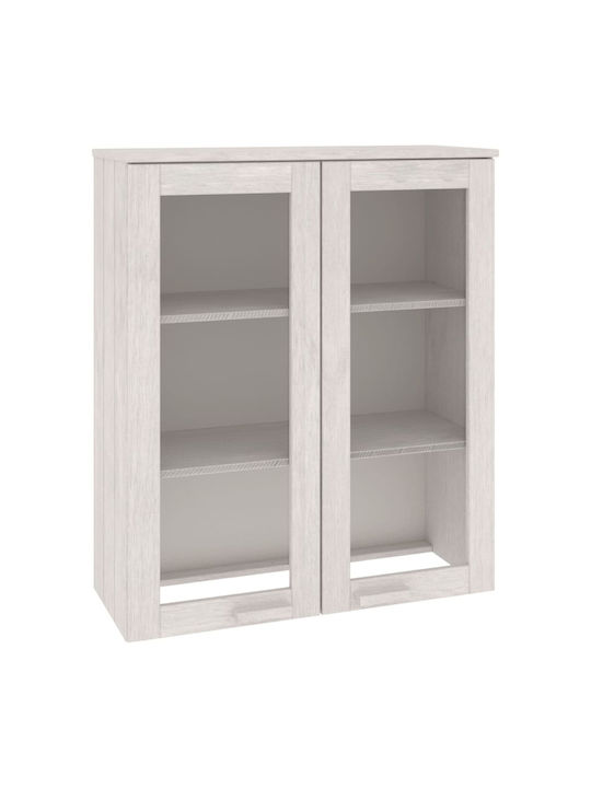 vidaXL Rectangular Solid Wood Living Room Unit Extension White 85x35cm