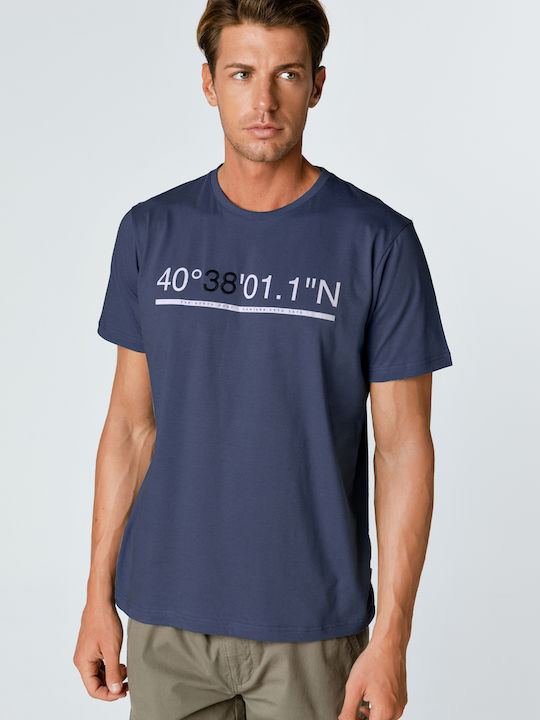 Snta T-Shirt mit Druck & Stickerei 4038011N - Blau