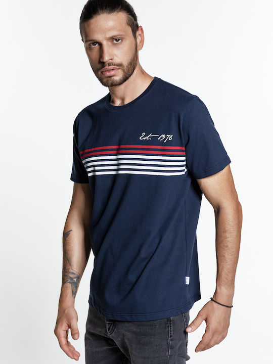 Snta T-shirt with Print Stripes Est.1976 - Blue Navy