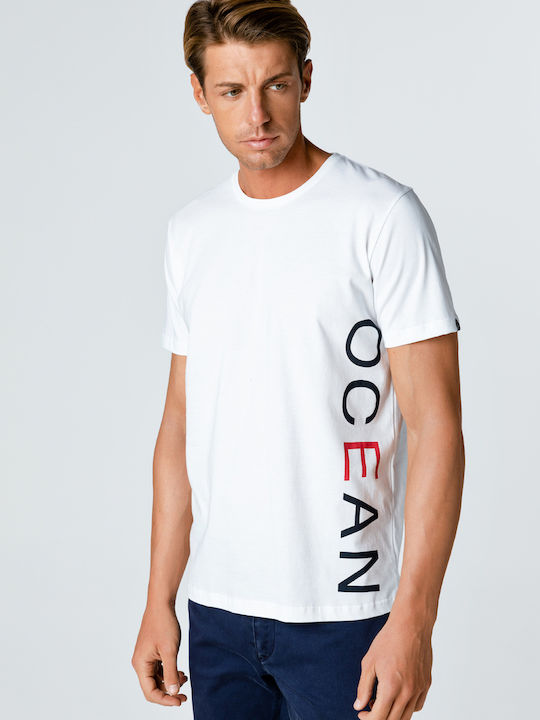 Snta T-Shirt mit vertikalem Meeresdruck - Weiß