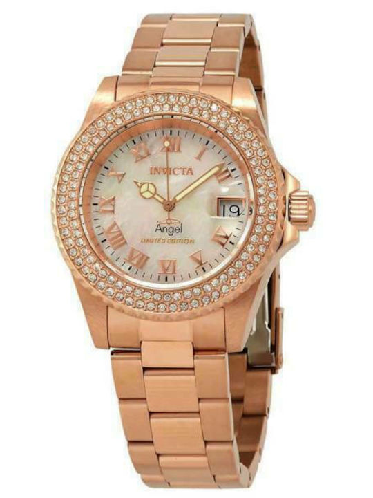 Invicta Angel Ceas de Damă cu Alb Brățară Metalică