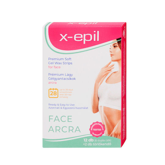 x-epil Premium Gel Soft Wax Strips for Face 12pcs