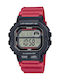 Casio Ceas Digital De Bărbați 44.5mm Cronograf Cu Baterie Cu Curea Roșie Din Cauciuc