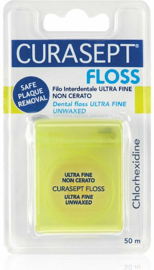 Curasept Chlorhexidine Ultra Fine Unwaxed Ață Dentară 50m 1buc