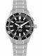 Jacques Lemans Hybromatic Herrenuhr 43mm Automatisch mit Silber Metallarmband