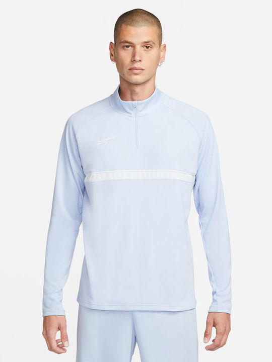 Nike Academy Soccer Drill Ανδρική Μπλούζα Dri-Fit με Φερμουάρ Μακρυμάνικη Γαλάζια