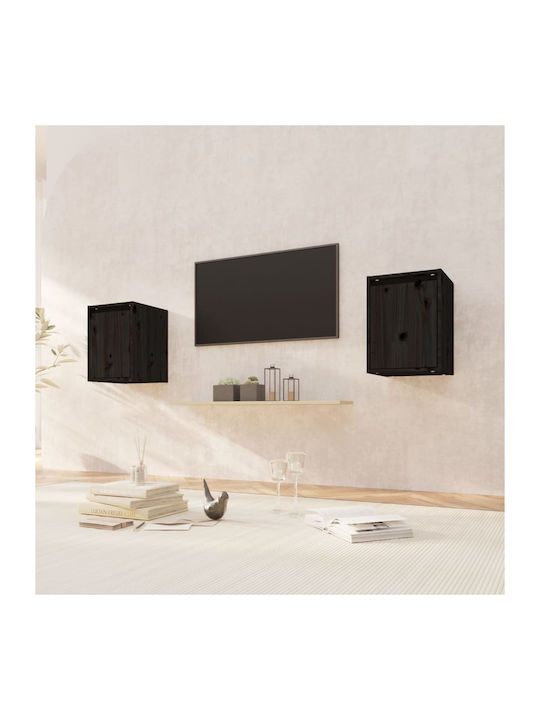 Cabinets Wall Black 2pcs 30x30x40cm