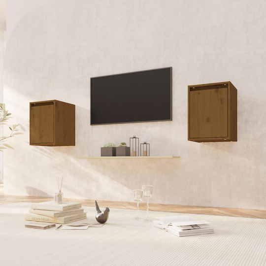 Hanging Living Room Cabinet Made of Solid Brown Wood 30x30x40cm Hanging Living Room Cabinet Made of Solid Brown Wood 30x30x40cm