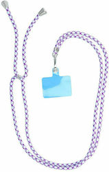 Blue Star Swing Curea pentru gât pentru Telefoane Mobile Λευκό - Μωβ L0012