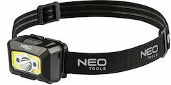 Neo Tools Επαναφορτιζόμενος Φακός Κεφαλής με Μέγιστη Φωτεινότητα 250lm