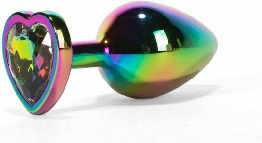 Debranet X-Men Secret Shine Metal Rainbow Heart Anal Plug Small