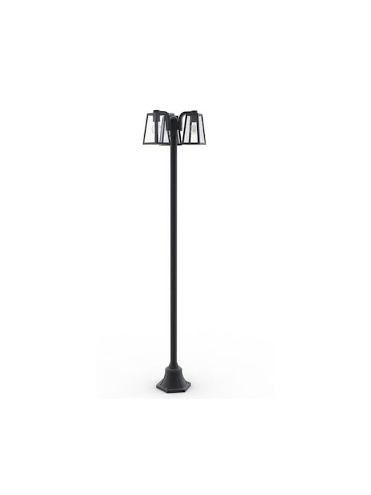 Lutec Fia Outdoor Floor Lamp Post 1W IP44 for E27 Black