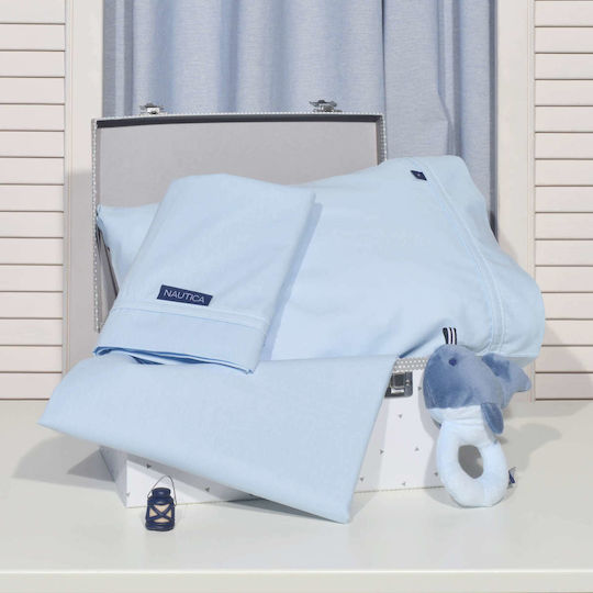Nautica Baby Sheets Light Blue Set 110x170cm