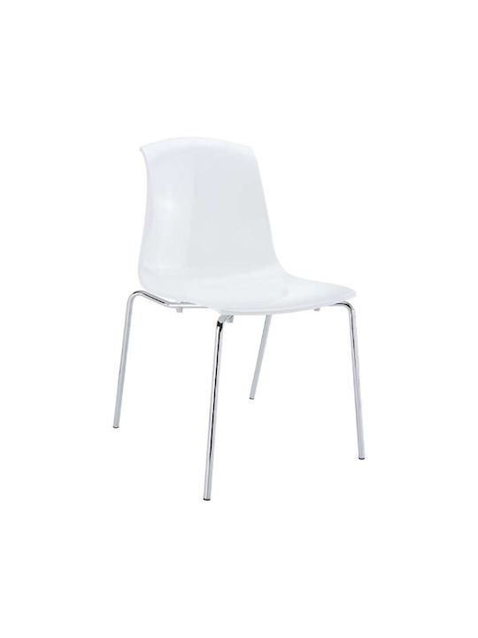 Allegra Kitchen Polypropylene Chair Glossy White 50x54x84cm