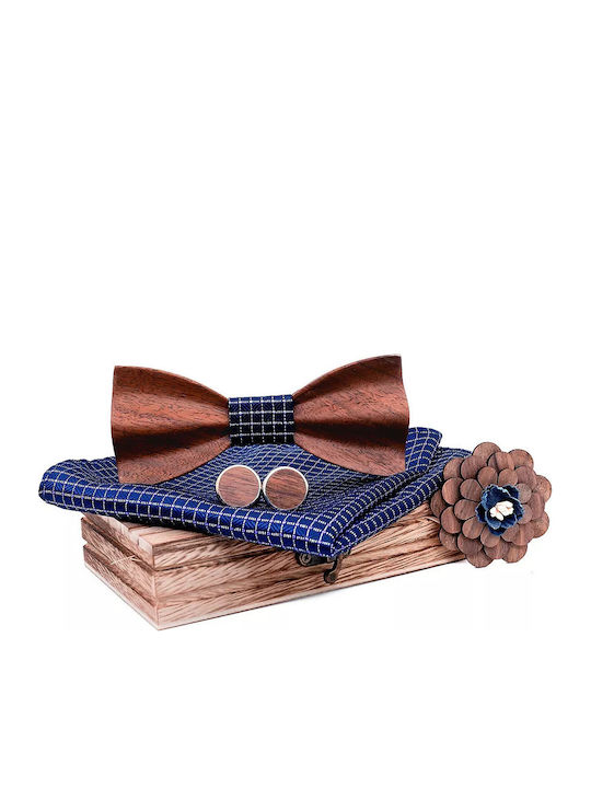 Legend Accessories Wooden Bow Tie Set with Pin,...