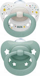 Nuk Orthodontic Pacifiers Silicone Family Love Signature Green for 0-6 months 2pcs