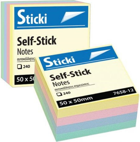 Sticki Sticky Note Pads in Cube 400 Sheets 5x5pcs Sticki