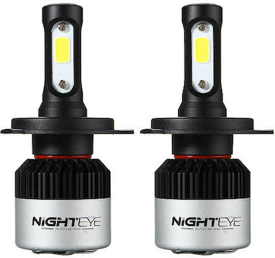 Nighteye Lampen Auto H4 LED 6500K Kaltes Weiß 72W 2Stück