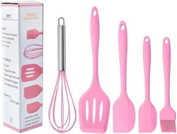 Silicone Cooking Utensil Set Pink 5pcs