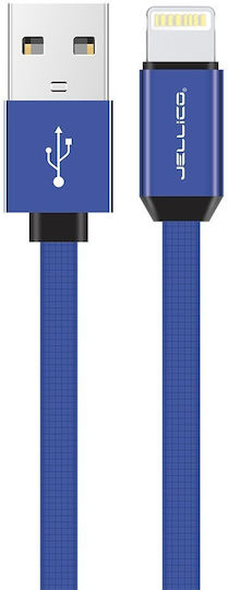 Jellico YC-15 Flat USB to Lightning Cable Μπλε 1m
