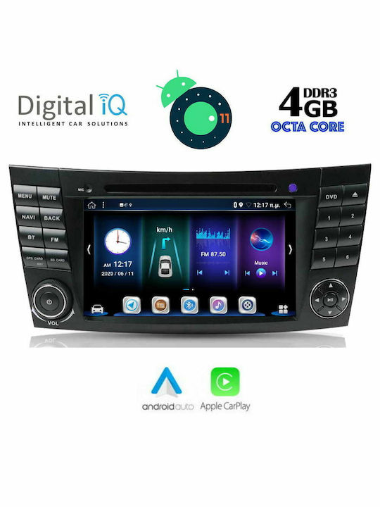 Digital IQ Sistem Audio Auto pentru Mercedes-Benz Clasa E 2003-2009 (Bluetooth/USB/AUX/WiFi/GPS/Apple-Carplay/Partitură) cu Ecran Tactil 7"