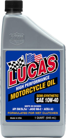 Lucas Oil High Performance 10W-40 Ημισυνθετικό Λάδι Μοτοσυκλέτας για Τετράχρονους Κινητήρες 946ml