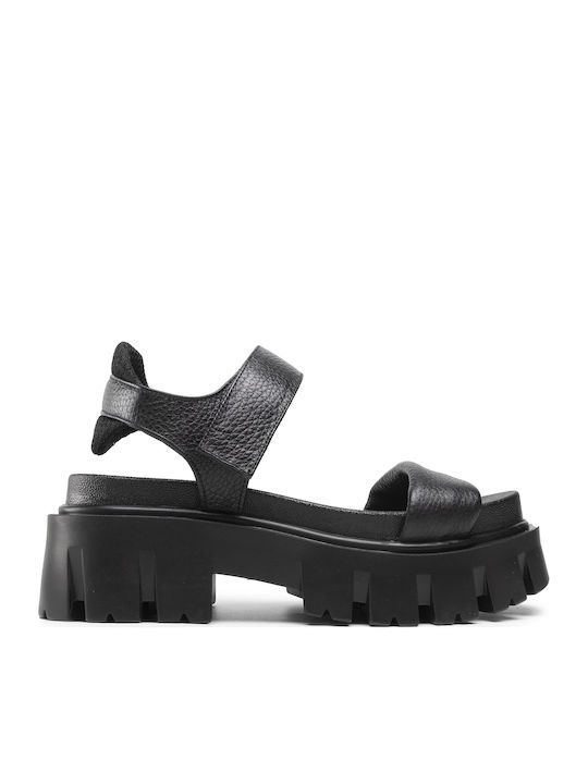 Badura Din piele Sandale Negre