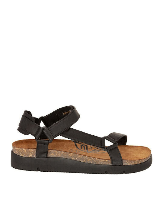 Ranch Hiking Leather Women's Flat Sandals Anatomic in Black Color