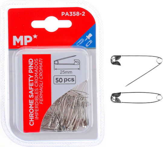 Madrid Papel Pins in Silver color 25mm Silver 50pcs