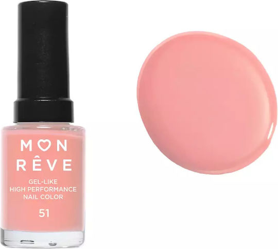 Mon Reve Gel Like Glossy Βερνίκι Νυχιών Μακράς Διαρκείας No. 51 13ml