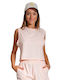 Meaghan Damen Sport Crop Top Ärmellos Rosa