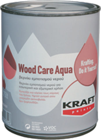 Kraft Wood Care Aqua Βερνίκι Εμποτισμού Πολυουρεθάνης Νερού Μαόνι Σατινέ 750ml