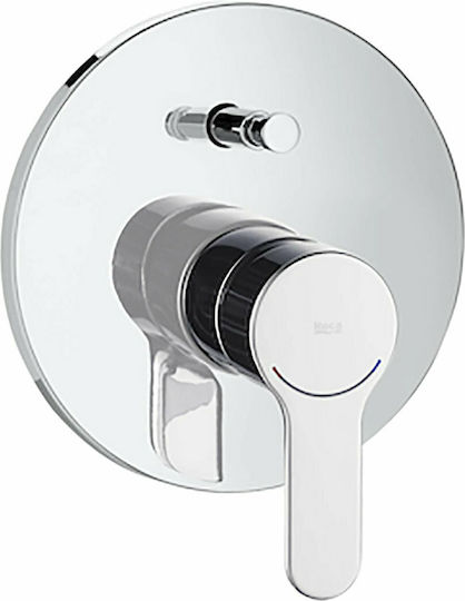 Roca Mischpult Einbau für Badewanne 2 Ausgänge Silber