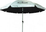 Maui & Sons 220/10 XL 1940 Foldable Beach Umbrella Aluminum Diameter 2.2m with UV Protection and Air Vent Black