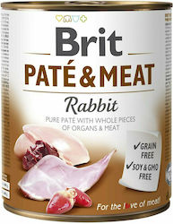 Brit Paté & Meat Canned Grain Free Wet Dog Food with Rabbit 1 x 800gr