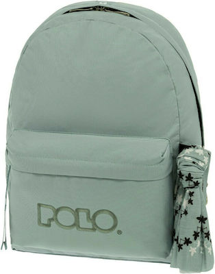 Polo Original Scarf Σχολική Τσάντα Πλάτης Γυμνασίου - Λυκείου σε Γκρι χρώμα Μ31 x Π18 x Υ40εκ 2022