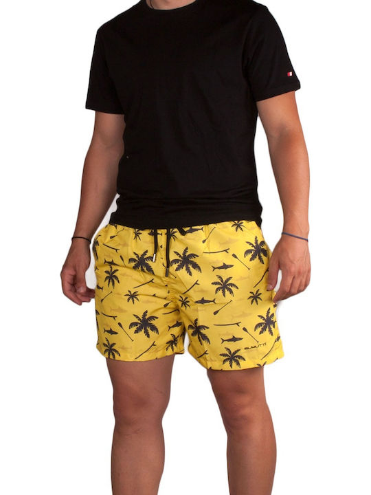 Palm Trees Ανδρικό Μαγιό Σορτς Κίτρινο Floral
