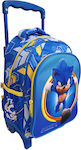 Gim Sonic Σχολική Τσάντα Τρόλεϊ Νηπιαγωγείου σε Γαλάζιο χρώμα