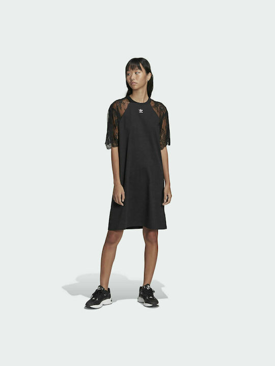Adidas Mini Κοντομάνικο Αθλητικό Φόρεμα Μαύρο