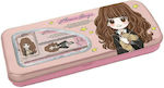 Graffiti Hermione Pencil Case Metal with 1 Compartment Pink