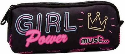 Must Girl Power Pencil Case with 1 Compartment Black