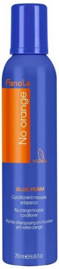 Fanola No Orange Blue Foam Conditioner Color Maintenance for Coloured Hair 250ml